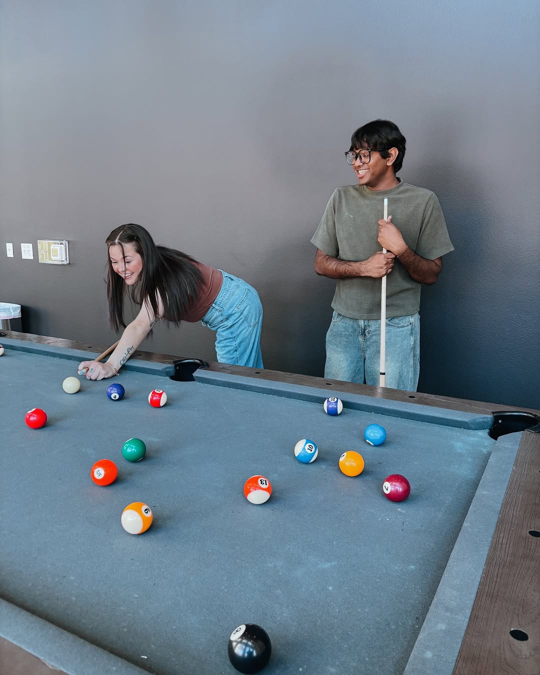 Game on \ud83c\udfb1\n\nTake a break and rack \u2018em up in our clubroom! Whether you're sharpening your skills or just playing for fun, our pool table is always ready. Stop by the office to check out the supplies and start your next match!\n\n