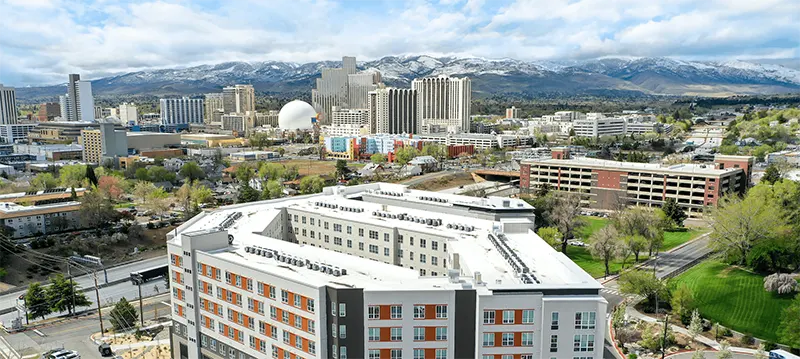 Aerial view of downtown Reno, NV
